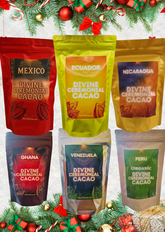 Vianočný balíček Divine Ceremonial Cacao – 6 krajín  6 chutí  2 dokonalé darčeky